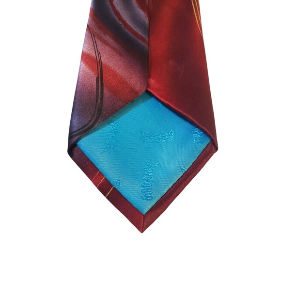 Garcia 'Two Guards' Neck Tie Mens Silk Red Purple Abstract Collection 56 Artwear - Picture 6 of 12